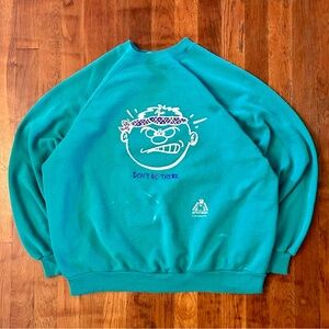 Vintage ‘90s Don’t Go There Joke Humor Funny Face 2 Face Crewneck Sweatshirt L